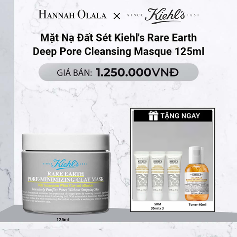  E23_DEAL 2: MẶT NẠ ĐẤT SÉT GIẢM DẦU & THU NHỎ LỖ CHÂN LÔNG KIEHL'S RARE EARTH DEEP PORE CLEANSING MASQUE 125ML (MỚI) 