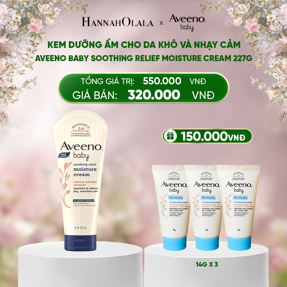  DEAL 9: KEM DƯỠNG ẨM CHO DA KHÔ VÀ NHẠY CẢM AVEENO BABY SOOTHING RELIEF MOISTURE CREAM 227G 