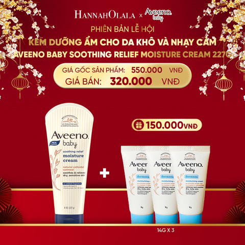  A1490_DEAL 9: KEM DƯỠNG ẨM CHO DA KHÔ VÀ NHẠY CẢM AVEENO BABY SOOTHING RELIEF MOISTURE CREAM 227G 