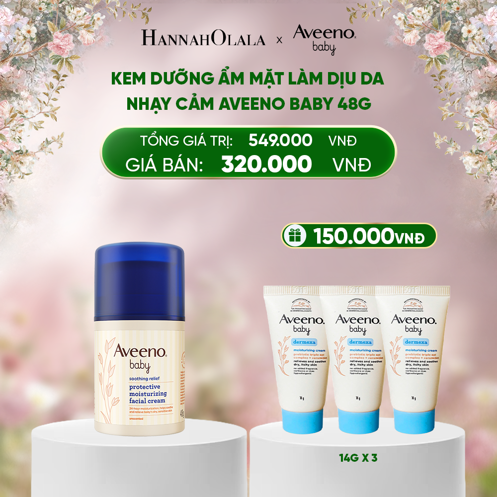  DEAL 10: KEM DƯỠNG ẨM MẶT LÀM DỊU DA NHẠY CẢM AVEENO BABY 48G 