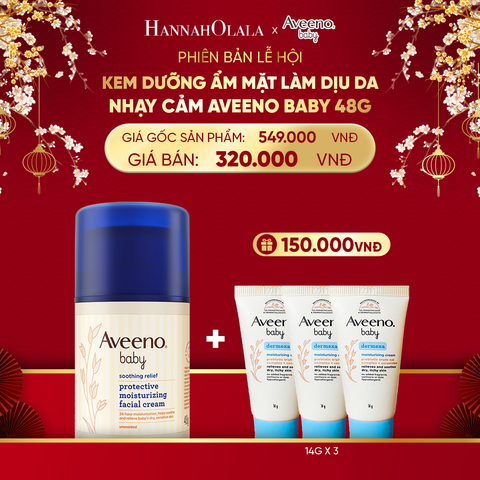  A1786_DEAL 10: KEM DƯỠNG ẨM MẶT LÀM DỊU DA NHẠY CẢM AVEENO BABY 48G 