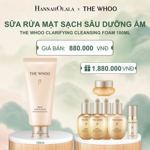  BỘ SỮA RỬA MẶT SẠCH SÂU DƯỠNG ẨM THE WHOO GONG JIN HYANG CLARIFIYING CLEANSING FOAM 180ML - A310 