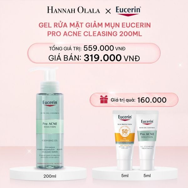  DEAL 07: GEL RỬA MẶT GIẢM MỤN EUCERIN PRO ACNE CLEASING 200ML 