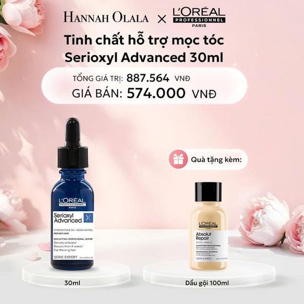  E1078: DEAL 1: [PHIÊN BẢN TRẢI NGHIỆM] TINH CHẤT HỖ TRỢ MỌC TÓC L'ORÉAL PROFESSIONNEL SERIOXYL ADVANCED 30ML 