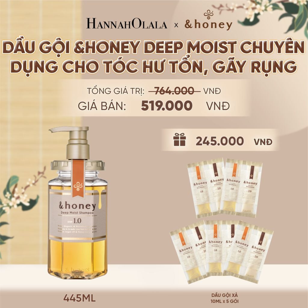  DẦU GỘI &HONEY DEEP MOIST CẤP ẨM CHUYÊN SÂU CHUYÊN DỤNG CHO TÓC HƯ TỔN, GÃY RỤNG - A383 