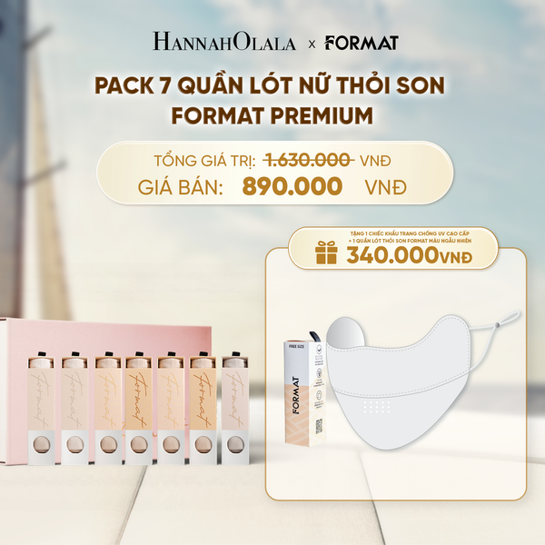  PACK 7 QUẦN LÓT NỮ THỎI SON FORMAT PREMIUM - MÀU BE MIX - 10006524 _ DEAL 3 - D468 