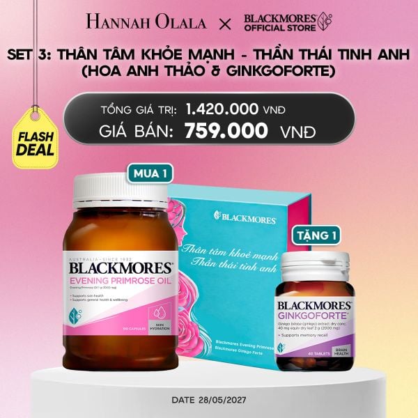  [BLACKMORES SET QUÀ TẶNG 3] THÂM TÂM KHOẺ MẠNH - THẦN THÁI TINH ANH (HOA ANH THẢO & GINKGOFORTE) - FLASH DEAL_A2087 