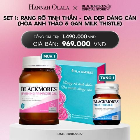  [BLACKMORES SET QUÀ TẶNG 1] RẠNG RỠ TINH THẦN - DA ĐẸP DÁNG CÂN (HOA ANH THẢO & GAN MILK THISTLE)_A2079 