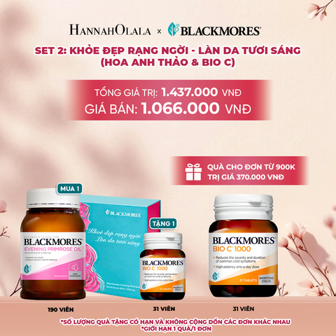 BLACKMORES SET QUÀ TẶNG 2: KHOẺ ĐẸP RẠNG NGỜI - LÀN DA TƯƠI SÁNG (HOA ANH THẢO & BIOC) - A1559 