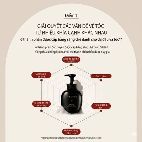  MỚI - BỘ GỘI XẢ NGĂN NGỪA RỤNG TÓC WHOO SPA SCALP ANTI-AGING & HAIR LIFTING SHAMPOO SET 