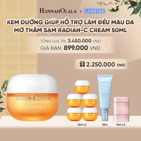  KEM DƯỠNG GIÚP HỖ TRỢ LÀM ĐỀU MÀU DA MỜ THÂM SẠM KEM DƯỠNG TRẮNG DA LÀM MỜ ĐỐM NÂU LANEIGE RADIAN-C CREAM 50ML - A554 
