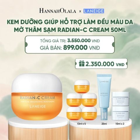  KEM DƯỠNG GIÚP HỖ TRỢ LÀM ĐỀU MÀU DA MỜ THÂM SẠM KEM DƯỠNG TRẮNG DA LÀM MỜ ĐỐM NÂU LANEIGE RADIAN-C CREAM 50ML - A1638 