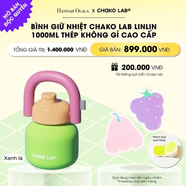  BÌNH GIỮ NHIỆT CHAKO LAB LINLIN 1000ML THÉP KHÔNG GỈ CAO CẤP _ DEAL 12 