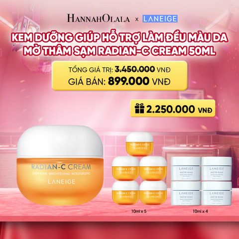  KEM DƯỠNG GIÚP HỖ TRỢ LÀM ĐỀU MÀU DA MỜ THÂM SẠM KEM DƯỠNG TRẮNG DA LÀM MỜ ĐỐM NÂU LANEIGE RADIAN-C CREAM 50ML 