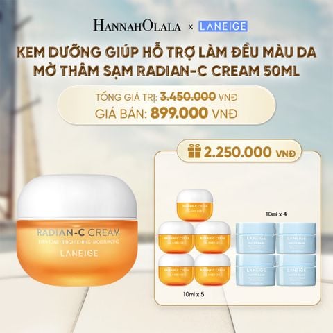 KEM DƯỠNG GIÚP HỖ TRỢ LÀM ĐỀU MÀU DA MỜ THÂM SẠM KEM DƯỠNG TRẮNG DA LÀM MỜ ĐỐM NÂU LANEIGE RADIAN-C CREAM 50ML - A109 