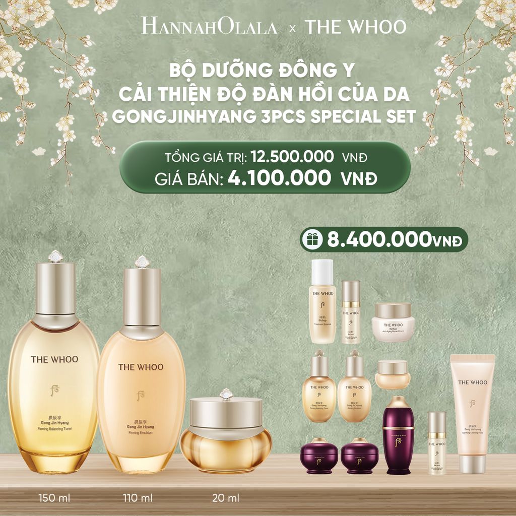  DEAL08: PHIÊN BẢN ĐẶC BIỆT - BỘ DƯỠNG ĐÔNG Y CẢI THIỆN ĐỘ ĐÀN HỒI CỦA DA THE WHOO GONGJINHYANG 3PCS SPECIAL SET 