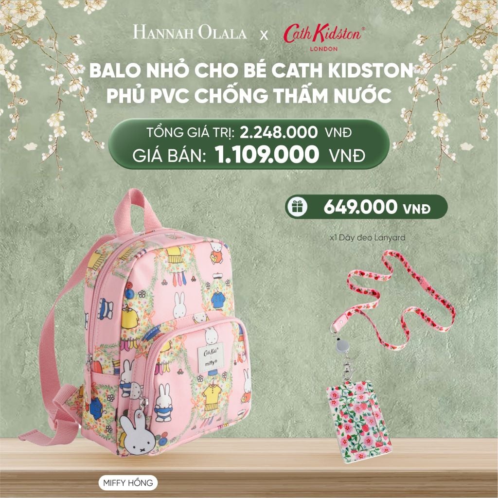  DEAL 8: BALO NHỎ CHO BÉ CATH KIDSTON PHỦ PVC CHỐNG THẤM NƯỚC 