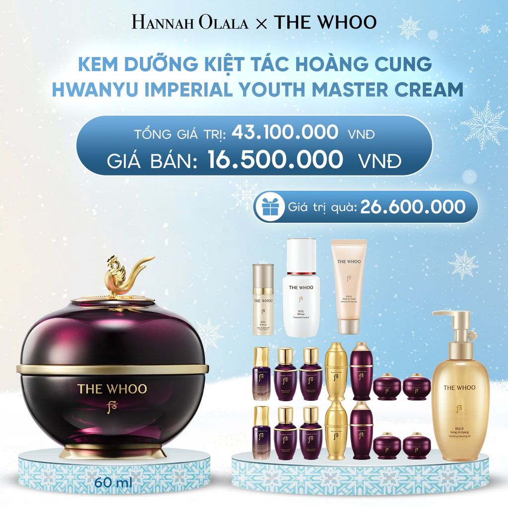  DEAL 8: BỘ KEM DƯỠNG KIỆT TÁC HOÀNG CUNG THE WHOO HWANYU IMPERIAL YOUTH MASTER CREAM 60ML 