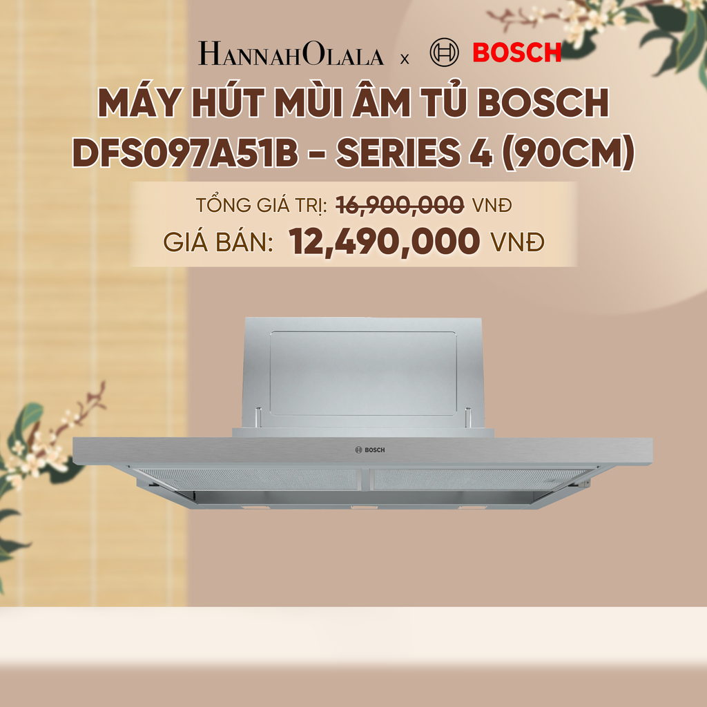  MÁY HÚT MÙI ÂM TỦ BOSCH DFS097A51B - SERIES 4 (90CM) - A1284 