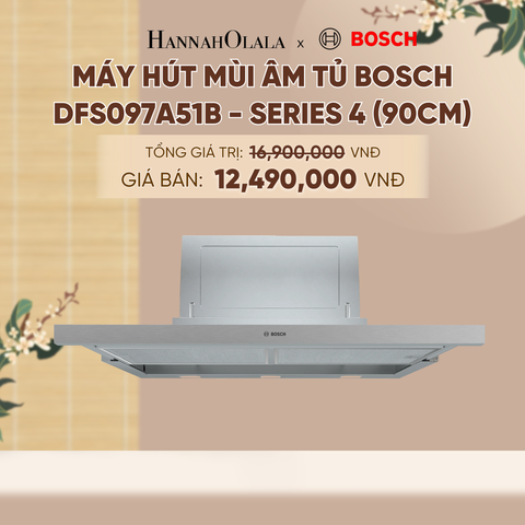  MÁY HÚT MÙI ÂM TỦ BOSCH DFS097A51B - SERIES 4 (90CM) - A1284 