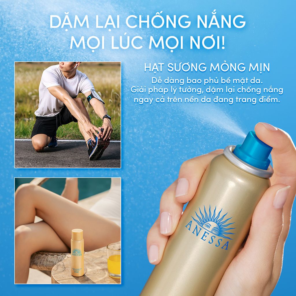  COMBO SỮA CHỐNG NẮNG KIỀM DẦU & XỊT CHỐNG NẮNG TOÀN THÂN ĐA NĂNG TIỆN DỤNG ANESSA GOLD MILK 60ML + GOLD SPRAY 60G - DEAL 27 