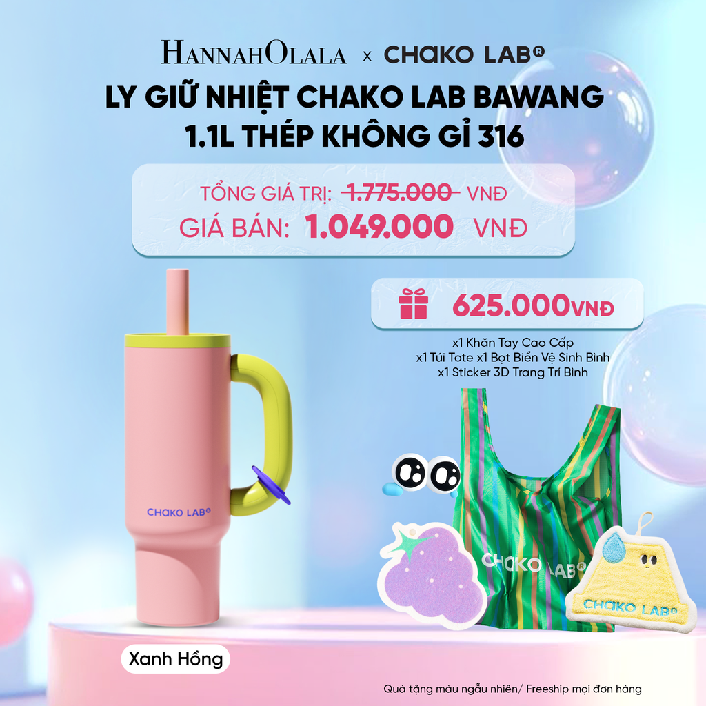  LY GIỮ NHIỆT CHAKO LAB BAWANG 1.1L THÉP KHÔNG GỈ 316 