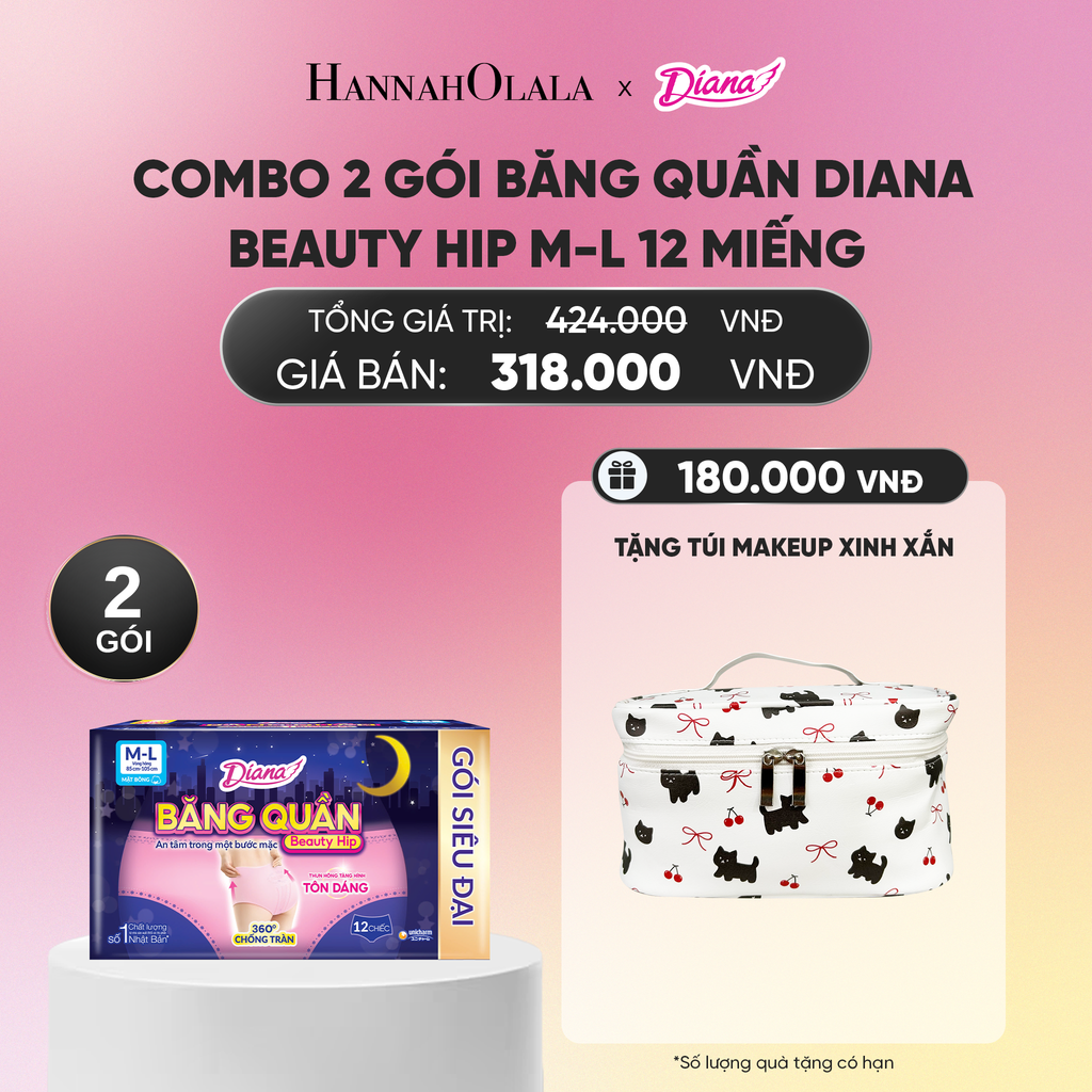  COMBO 2 GÓI BĂNG QUẦN DIANA BEAUTY HIP M-L 12 MIẾNG_A1770 
