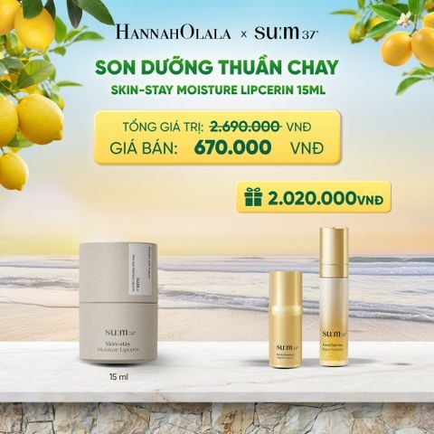  SON DƯỠNG THUẦN CHAY SU:M37 SKIN-STAY MOISTURE LIPCERIN 15ML - A80 
