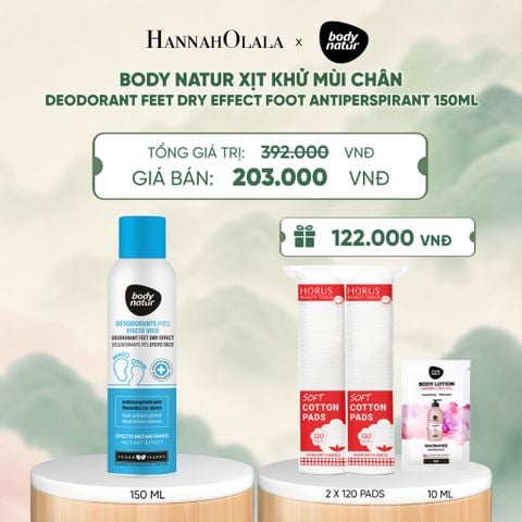  BODY NATUR XỊT KHỬ MÙI CHÂN DEODORANT FEET DRY EFFECT FOOT ANTIPERSPIRANT 150ML - A1420 