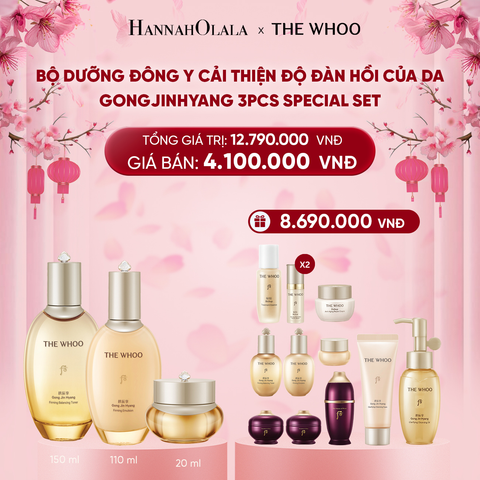  [GIAO HÀNG TỪ 08.01] DEAL 8: PHIÊN BẢN ĐẶC BIỆT - BỘ DƯỠNG ĐÔNG Y CẢI THIỆN ĐỘ ĐÀN HỒI CỦA DA THE WHOO GONGJINHYANG 3PCS SPECIAL SET 