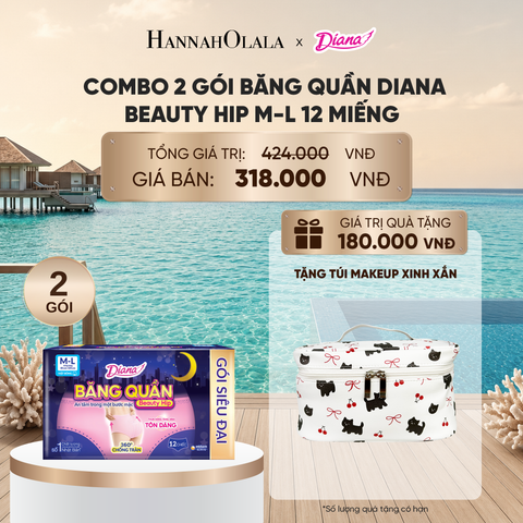  COMBO 2 GÓI BĂNG QUẦN DIANA BEAUTY HIP M-L 12 MIẾNG_ D479 