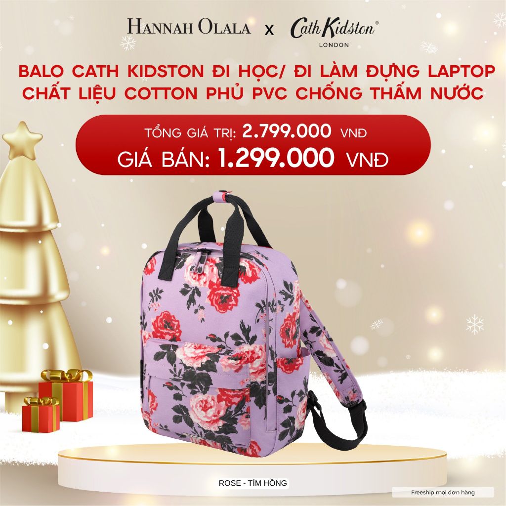  A465_DEAL 8: BALO CATH KIDSTON ĐI HỌC/ ĐI LÀM ĐỰNG LAPTOP CHẤT LIỆU COTTON PHỦ PVC CHỐNG THẤM NƯỚC 