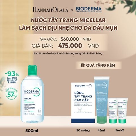  NƯỚC TẨY TRANG MICELLAR LÀM SẠCH CHO DA DẦU, MỤN - A5037 