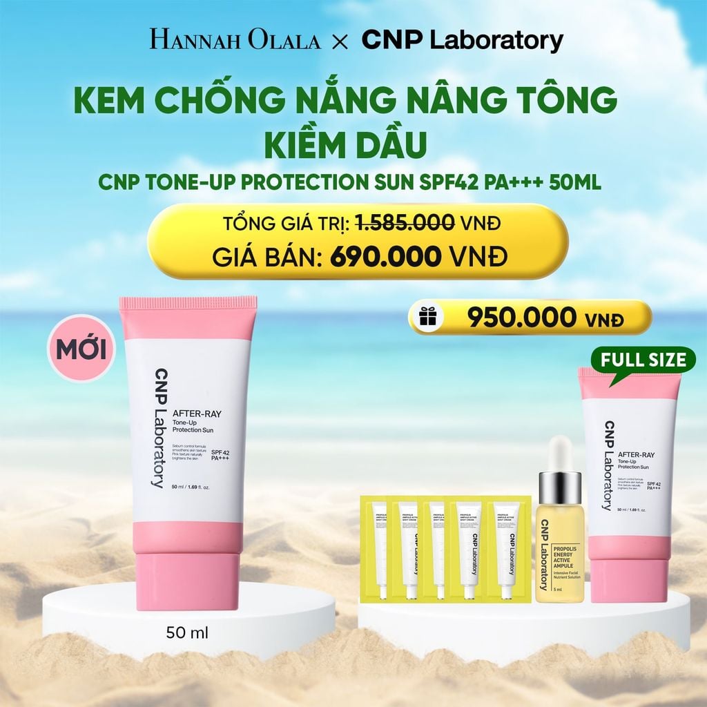  A1402_DEAL 49: PHIÊN BẢN 2026 - [MUA 1 TẶNG 1] KEM CHỐNG NẮNG NÂNG TÔNG KIỀM DẦU CNP AFTER-RAY TONE-UP PROTECTION SUN SPF42 PA+++ 50ML 