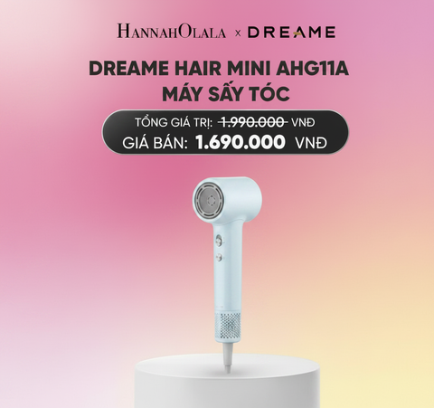  DREAME HAIR MINI AHG11A MÁY SẤY TÓC ION ÂM SIÊU NHỎ GỌN 270G ĐỘNG CƠ TỐC ĐỘ CAO - BH 24 THÁNG - H203_A1717 