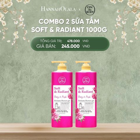  DEAL 3: COMBO 2 SỮA TẮM HƯƠNG NƯỚC HOA ON THE BODY SOFT & RADIANT LÀM SẠCH DA DỊU NHẸ, HỖ TRỢ CẤP ẨM 1000ML 