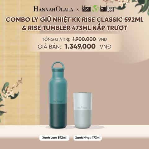  COMBO LY GIỮ NHIỆT KLEAN KANTEEN RISE CLASSIC 592ML & RISE TUMBLER 473ML NẮP TRƯỢT CHẤT LIỆU INOX 18/8 - A723 