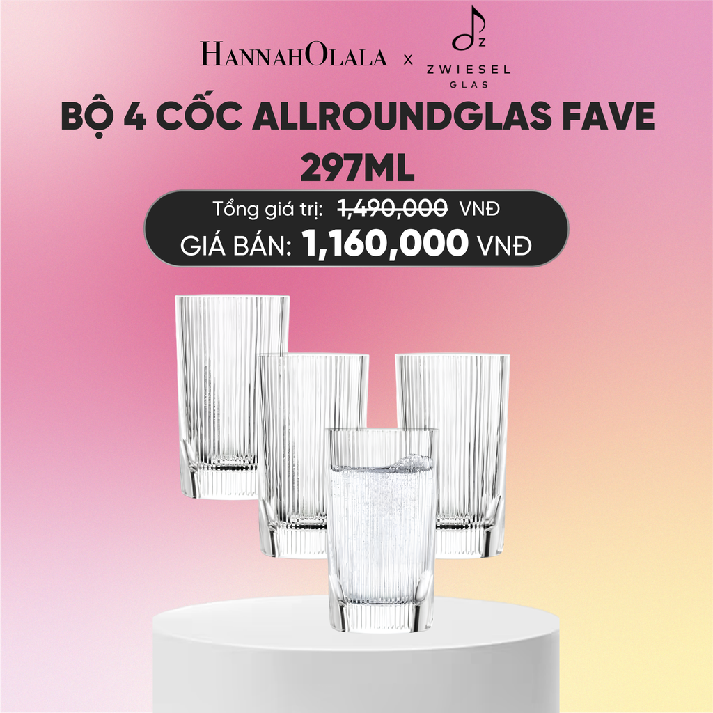  BỘ 4 CỐC ZWIESEL ALLROUNDGLAS FAVE 124304 297ML 