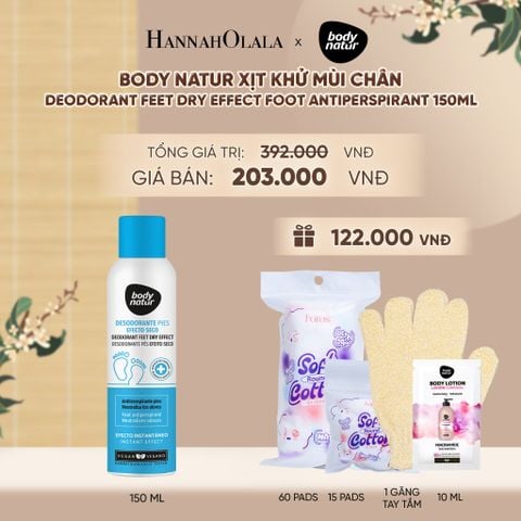  BODY NATUR XỊT KHỬ MÙI CHÂN DEODORANT FEET DRY EFFECT FOOT ANTIPERSPIRANT 150ML - A1636 