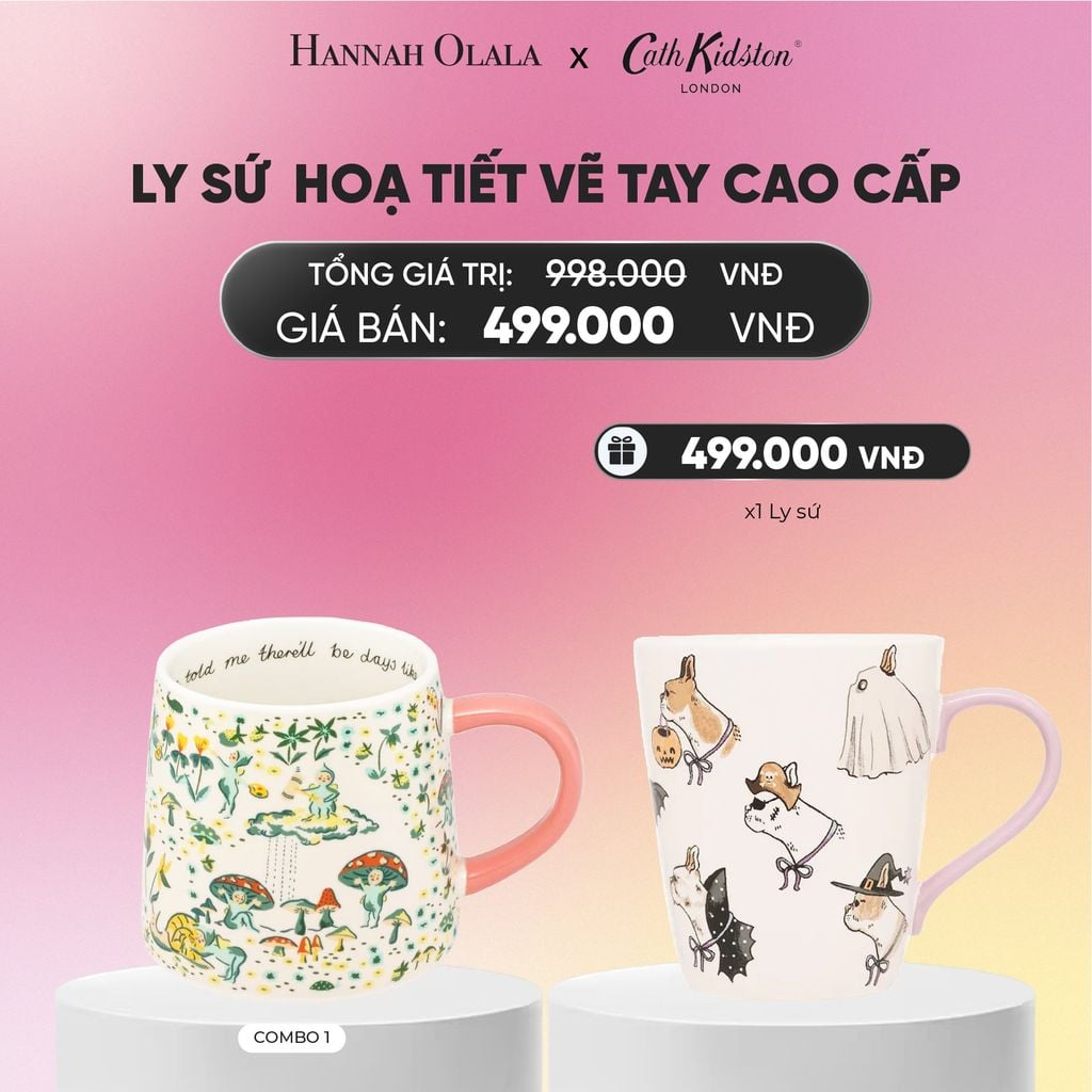  [MUA 1 TẶNG 1] LY SỨ HOẠ TIẾT VẼ TAY CAO CẤP CATH KIDSTON_A1979 