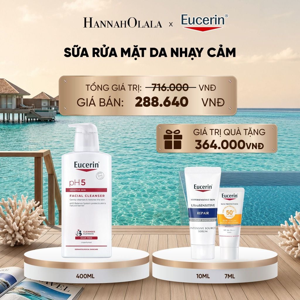  SỮA RỬA MẶT KHÔNG GÂY KÍCH ỨNG CHO DA NHẠY CẢM EUCERIN PH5 FACIAL CLEANSER 400ML_ D123 