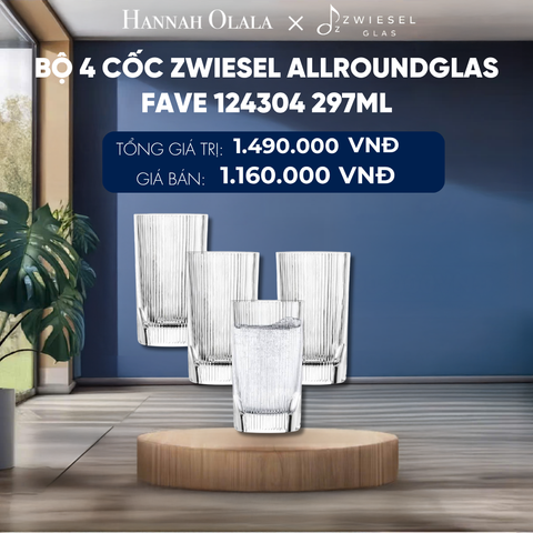  BỘ 4 CỐC ZWIESEL ALLROUNDGLAS FAVE 124304 297ML 