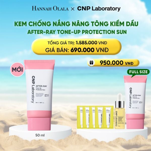  DEAL 49: PHIÊN BẢN 2026 - KEM CHỐNG NẮNG NÂNG TÔNG KIỀM DẦU CNP AFTER-RAY TONE-UP PROTECTION SUN SPF42 PA+++ 50ML 
