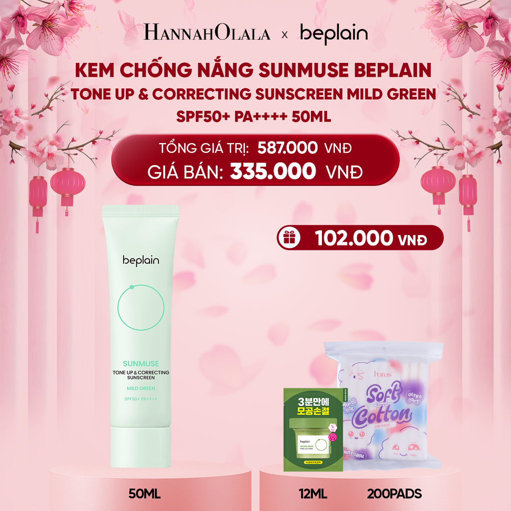  DEAL 3: KEM CHỐNG NẮNG BEPLAIN SUNMUSE MOISTURE SUNSCREEN SPF50+ PA++++ 50ML 