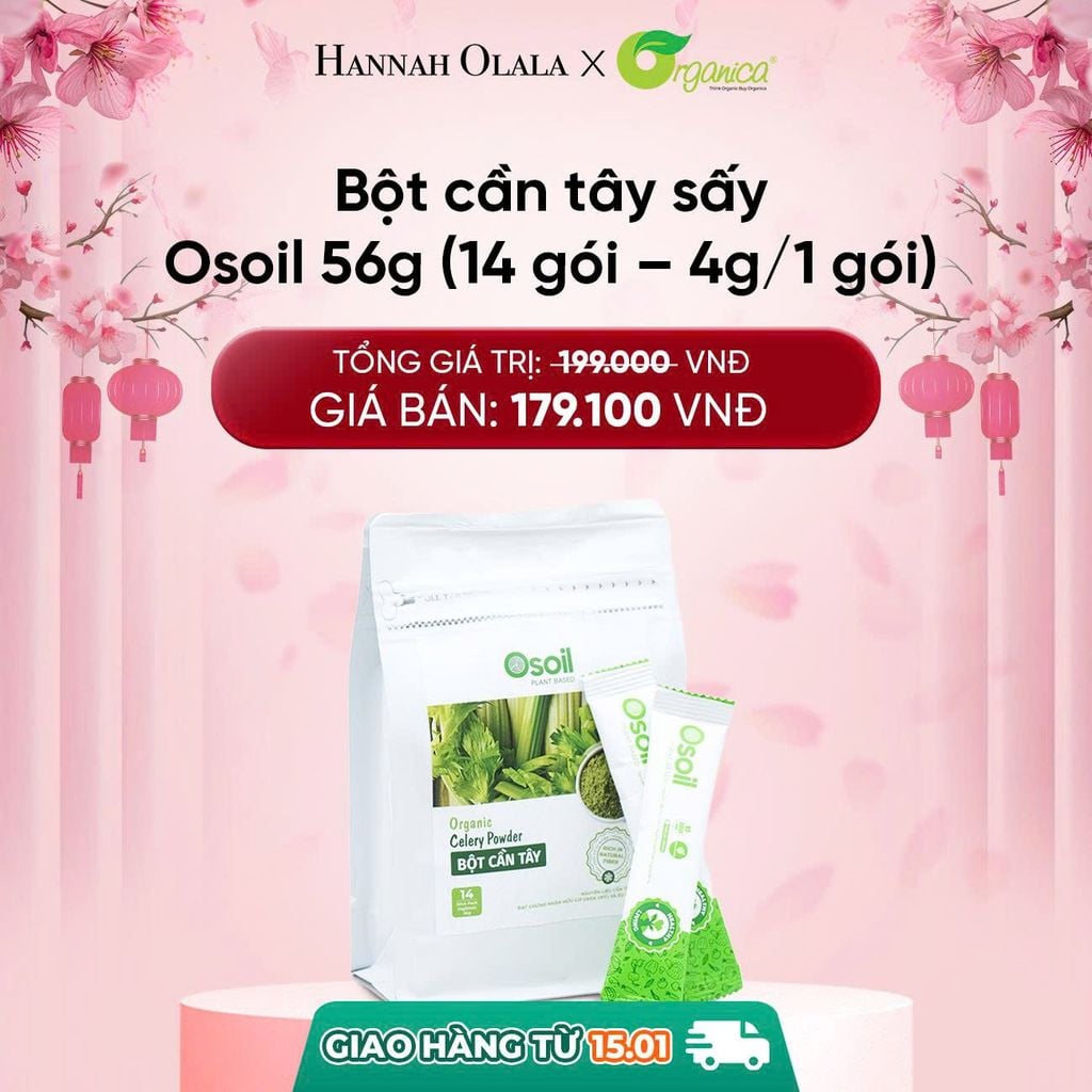  DEAL 28: [GIAO HÀNG 15/01/2026] BỘT CẦN TÂY SẤY OSOIL 56GR (14 GÓI - 4GR/1 GÓI) 