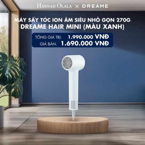 DREAME HAIR MINI AHG11A MÁY SẤY TÓC ION ÂM SIÊU NHỎ GỌN 270G ĐỘNG CƠ TỐC ĐỘ CAO - BH 24 THÁNG 
