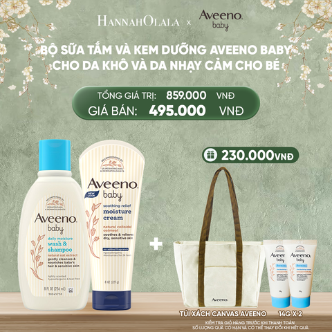 DEAL 11: BỘ SỮA TẮM VÀ KEM DƯỠNG AVEENO BABY CHO DA KHÔ VÀ DA NHẠY CẢM CHO BÉ 