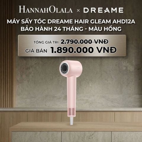  DEAL 6: DREAME HAIR GLEAM AHD12A MÁY SẤY TÓC ION ÂM 4 CHẾ ĐỘ SẤY NÓNG LẠNH 200 TRIỆU ION ÂM - BH 24 THÁNG 