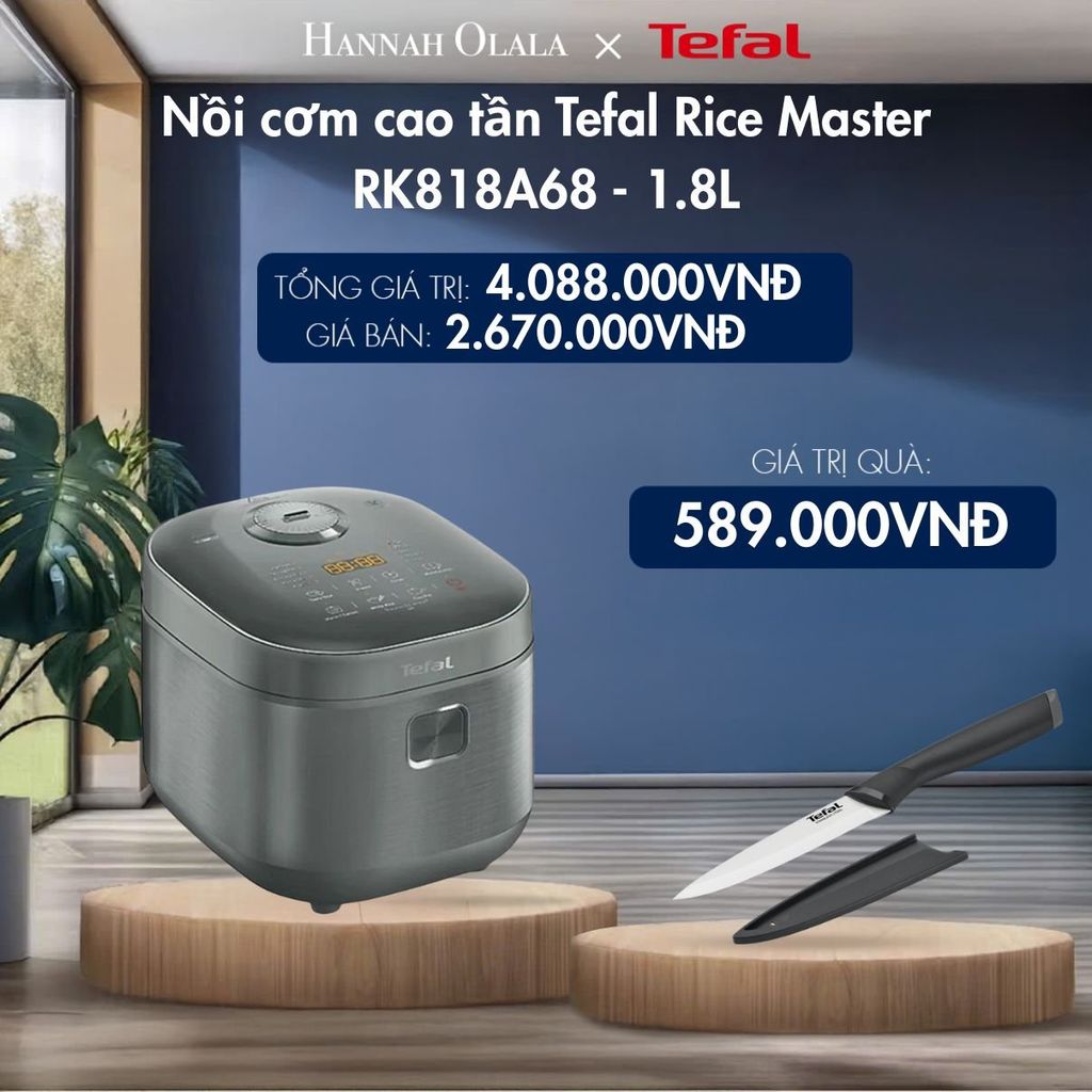  M115_DEAL 5.2: NỒI CƠM CAO TẦN TEFAL RICE MASTER RK818A68 - 1.8L 