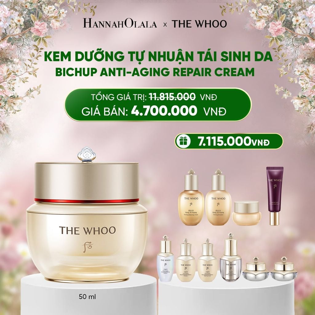  DEAL 09: [FLASH DEAL] KEM DƯỠNG TỰ NHUẬN TÁI SINH DA THE WHOO BICHUP ANTI-AGING REPAIR CREAM 50ML 
